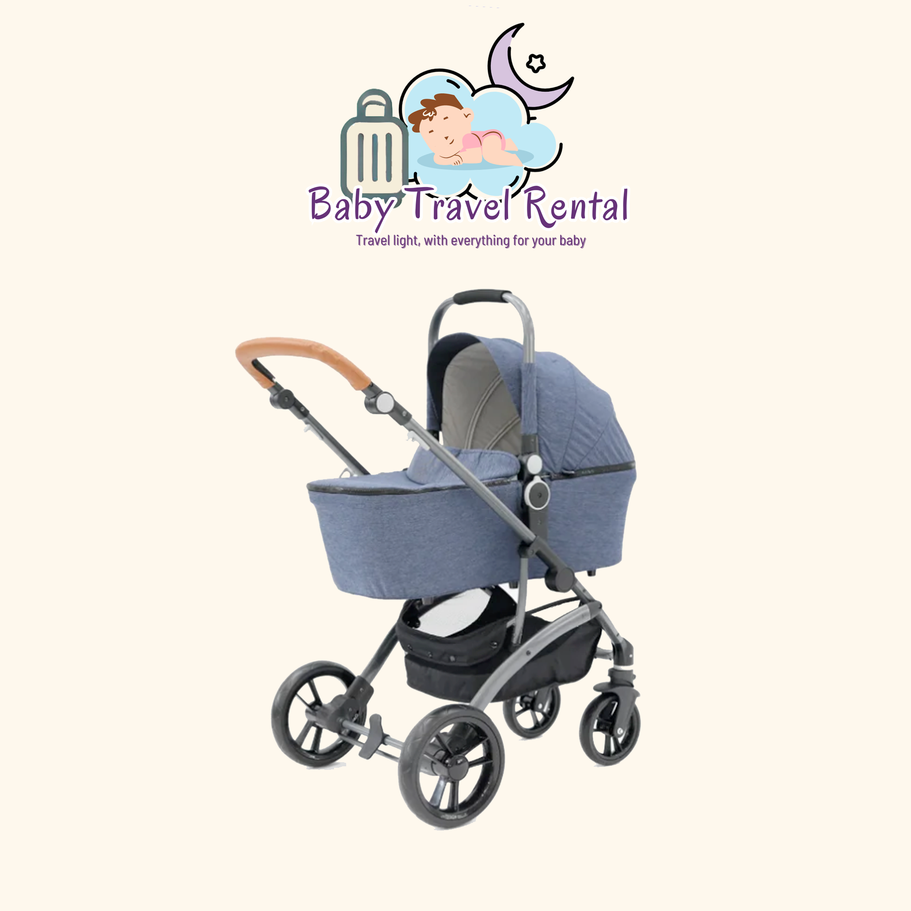 Cochecito de bebé en alquiler en Tenerife, ideal para recién nacidos hasta 9 kg. Ligero, fácil de manejar, con chasis robusto y ruedas delanteras fijas o giratorias. Perfecto para familias que buscan alquilar equipamiento infantil durante sus vacaciones en Tenerife.Cochecito para recién nacidos hasta 9 kg
Equipamiento infantil en alquiler en Tenerife
Cochecito ligero y manejable
Vacaciones fa