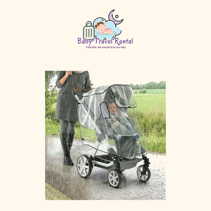 Rental of universal rain and wind cover for stroller in Tenerife