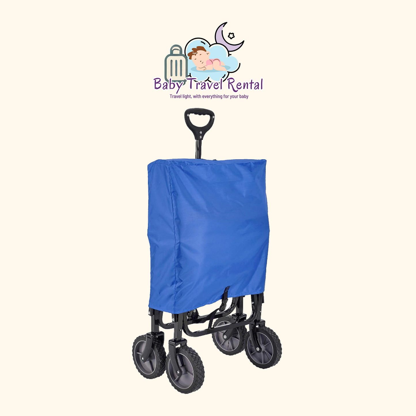 Rental folding transport cart for children and equipment